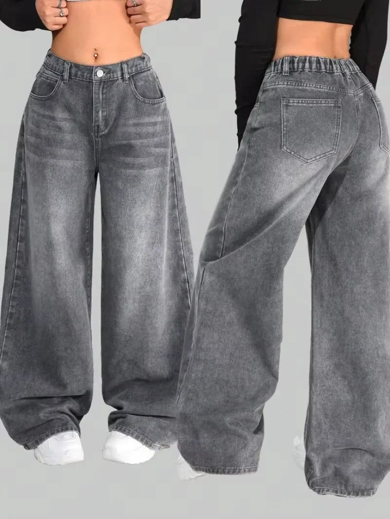 Y2K Embroidered Baggy Jeans