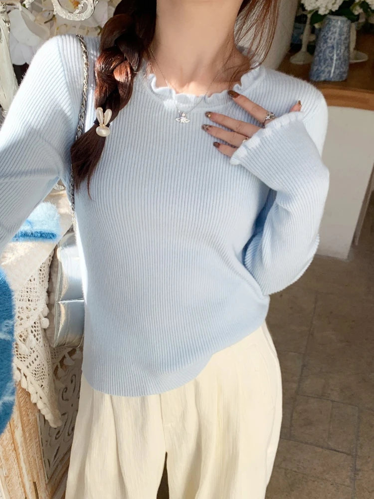 Ruffle Neck Sweater