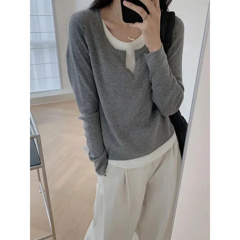 Y2K Patchwork Knit Top