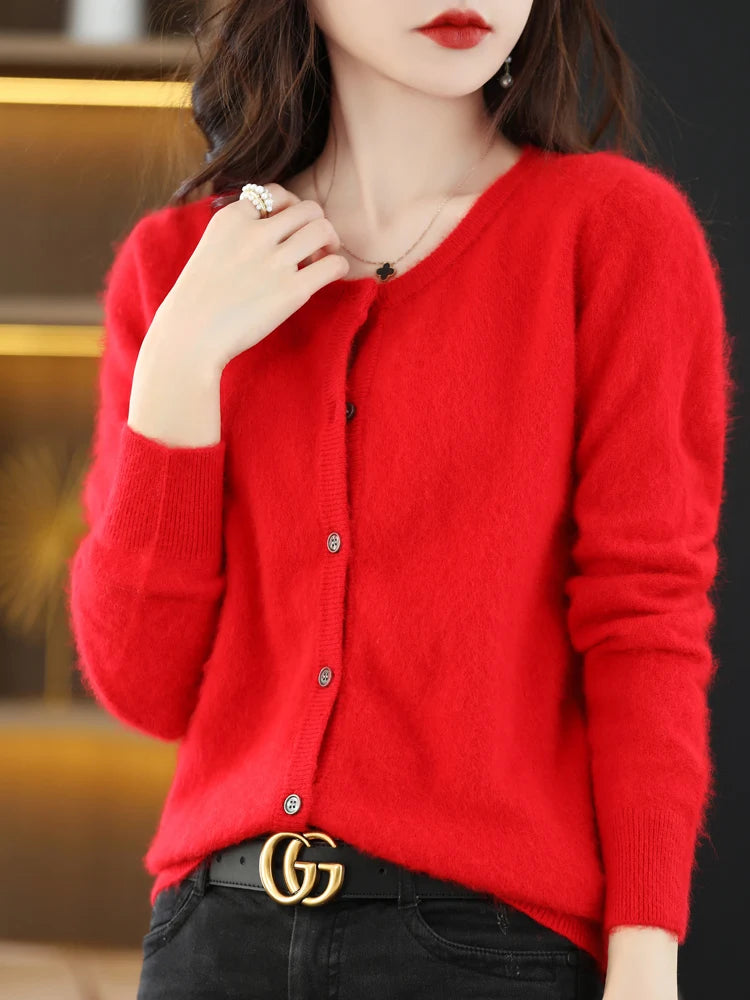 Mink Cashmere Knit Cardigan