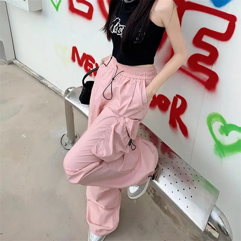 Women Y2K Parachute Cargo Pants