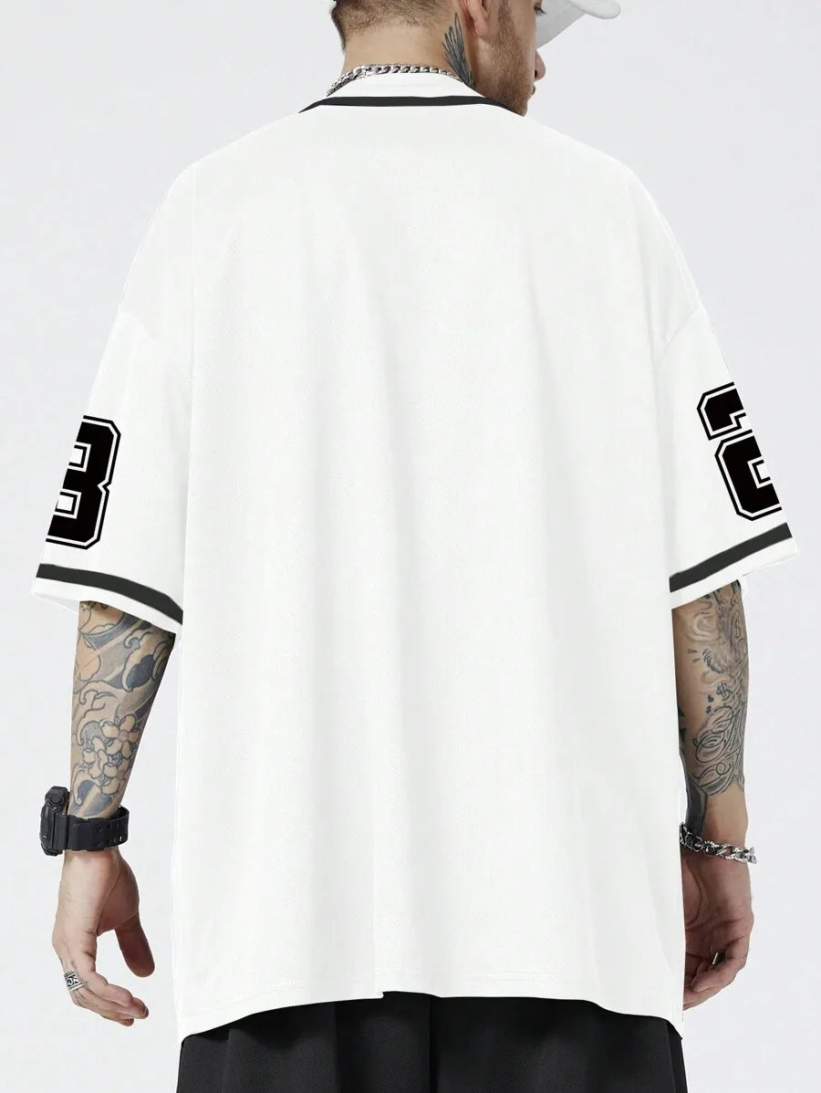 Men's LA Contrast Trim Baseball Shirt