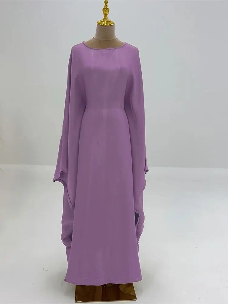 Women’s Summer Satin Butterfly Abaya Dress