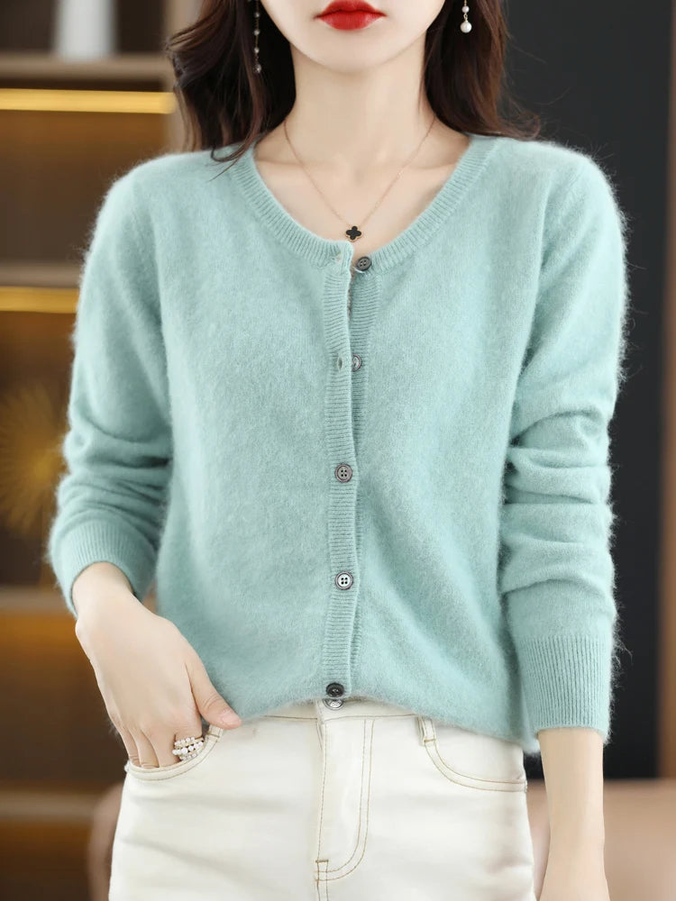 Mink Cashmere Knit Cardigan