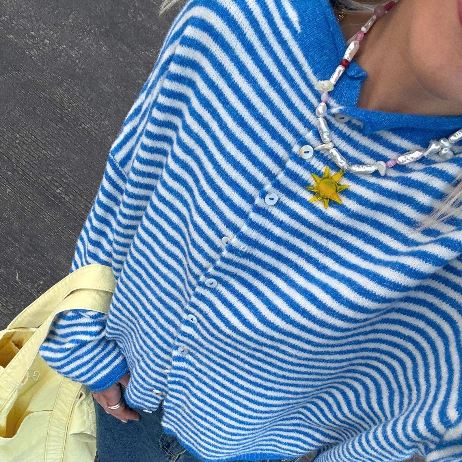 Striped Y2K Knit Cardigan