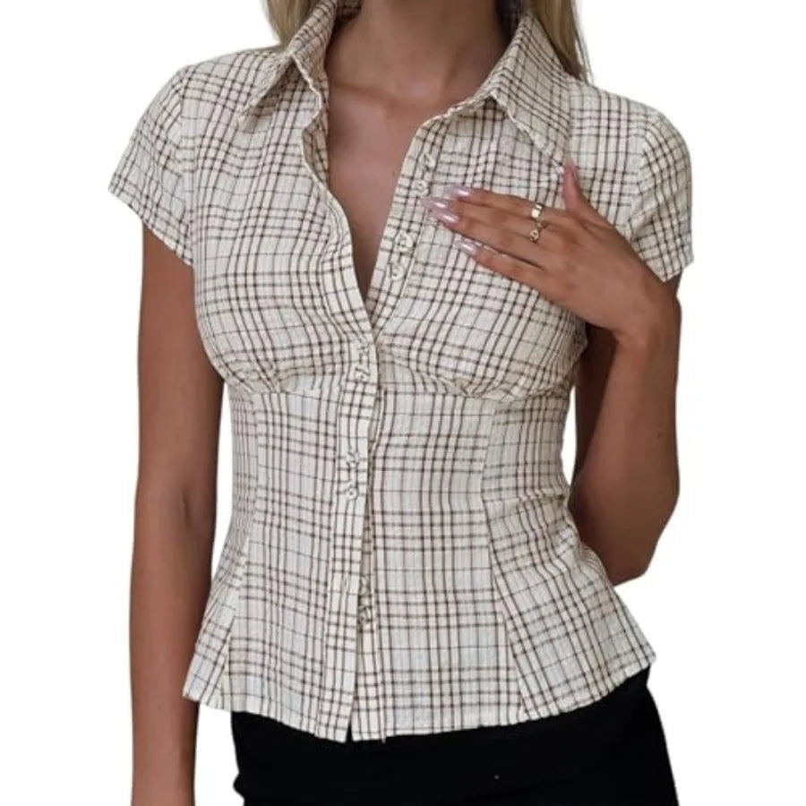 Women's Button Down Crop shirt