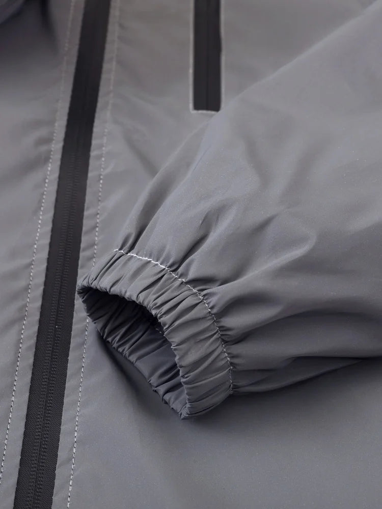 Reflective Hooded Windbreaker Jacket