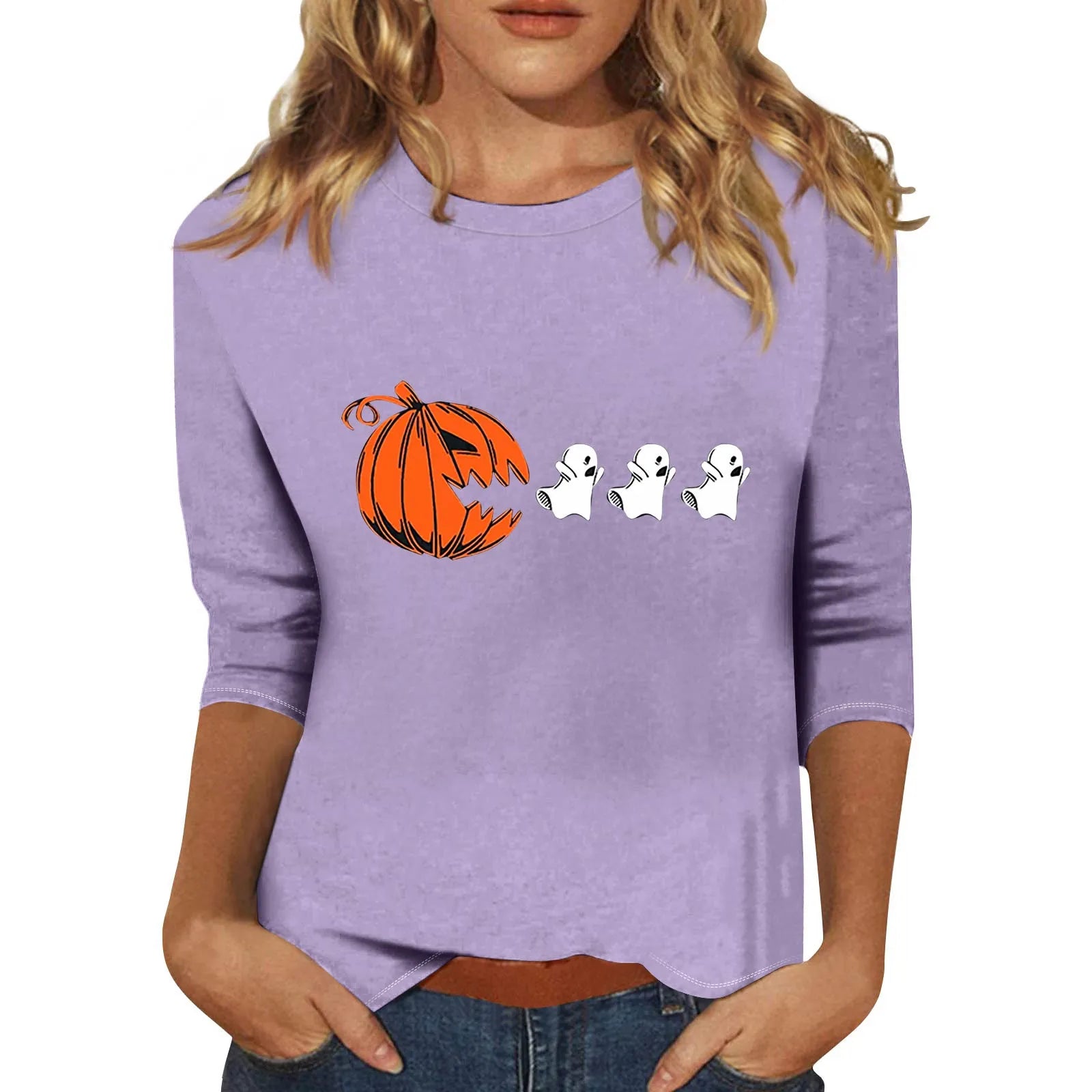 Three-Quarter Sleeve Halloween T-Shirt