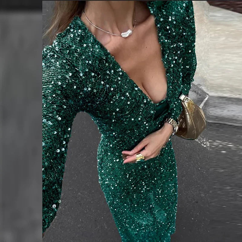 Sexy Sequin Long Dress