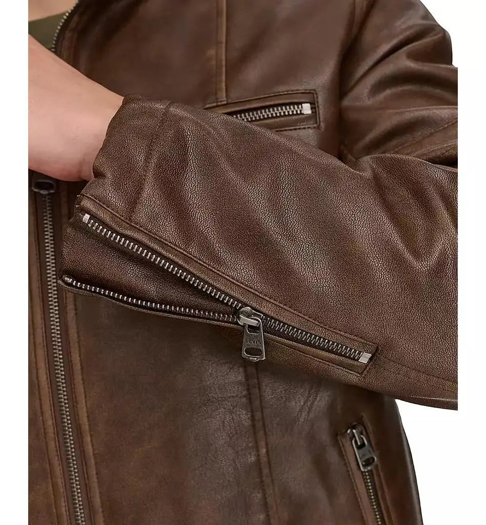 Men's Faux-Leather Jacket