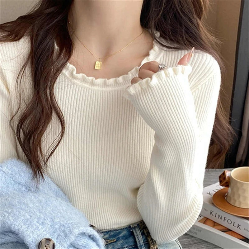 Ruffle Neck Sweater