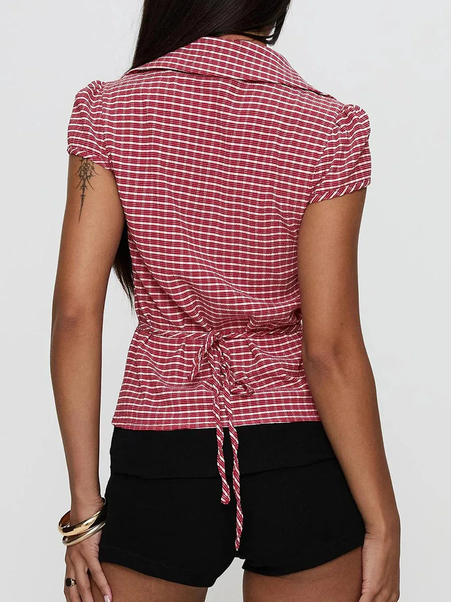 Women's Plaid Button-Down Shirt