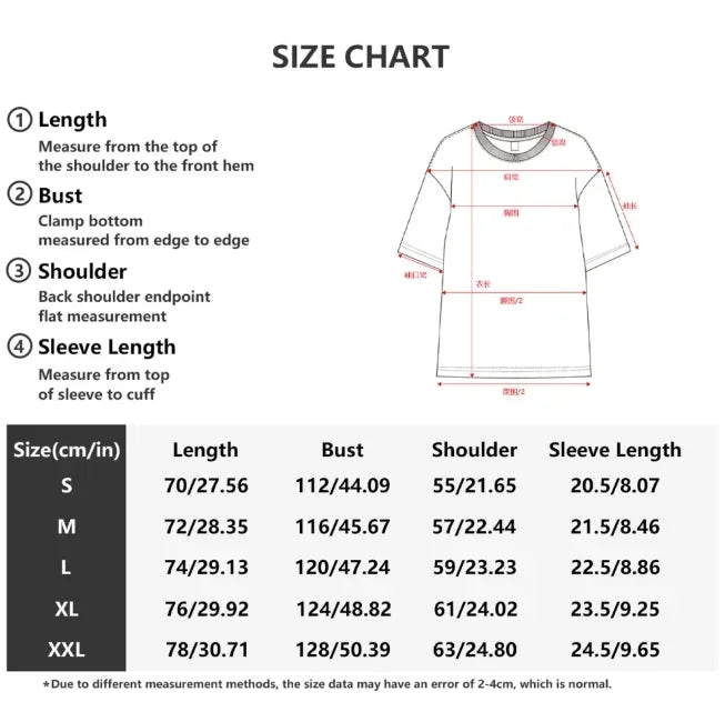 T Shirt Men Streetwear Cotton