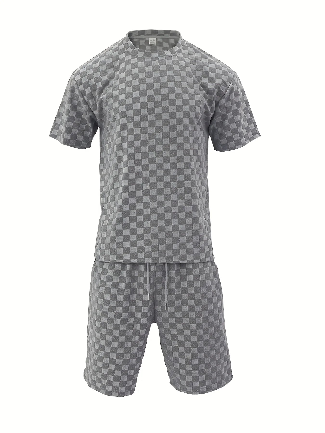 Men's Plaid T-Shirt & Shorts Set