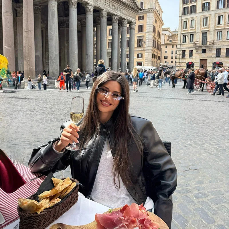 Slim Faux Leather Jacket