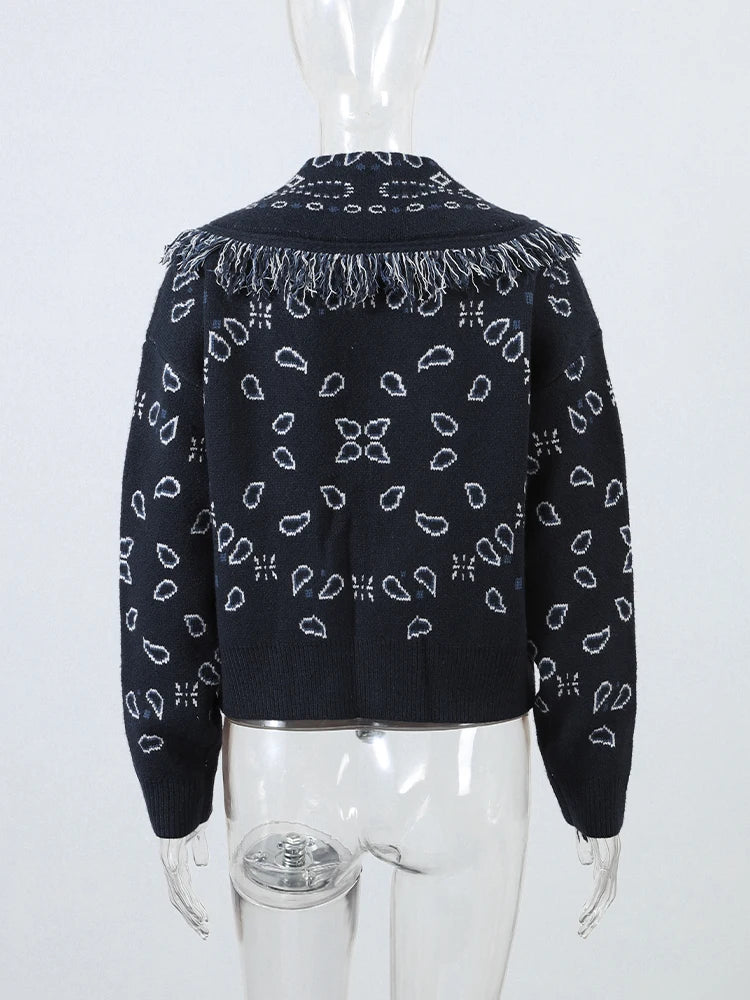 Patchwork Jacquard Cardigan