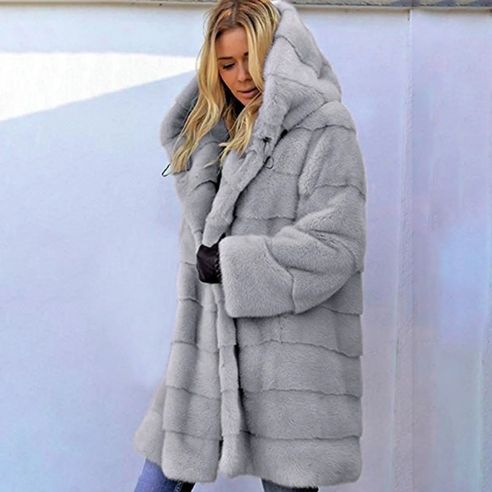 Thick Fuzzy Faux Fur Jacket
