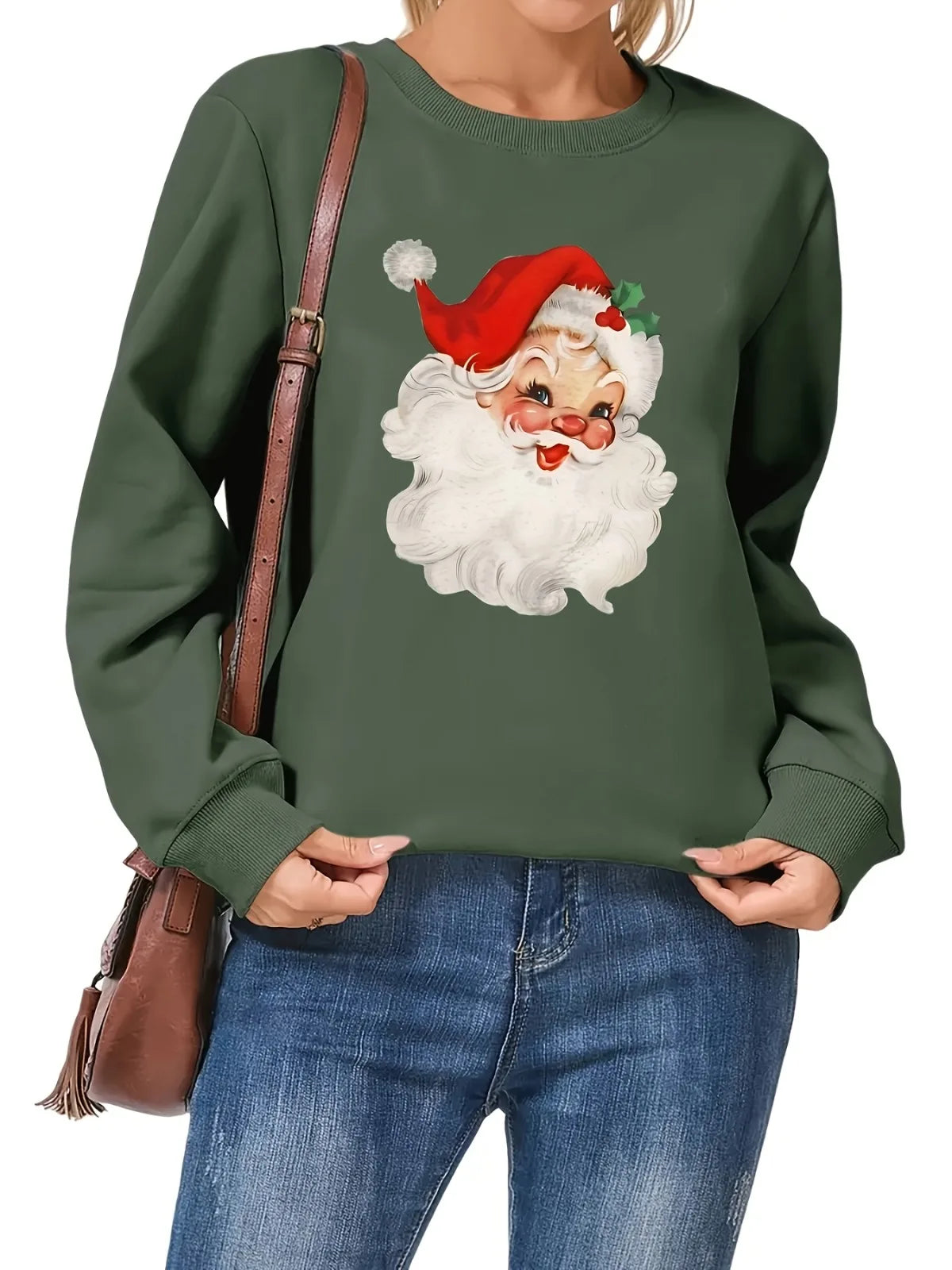 Santa Print Sweatshirt