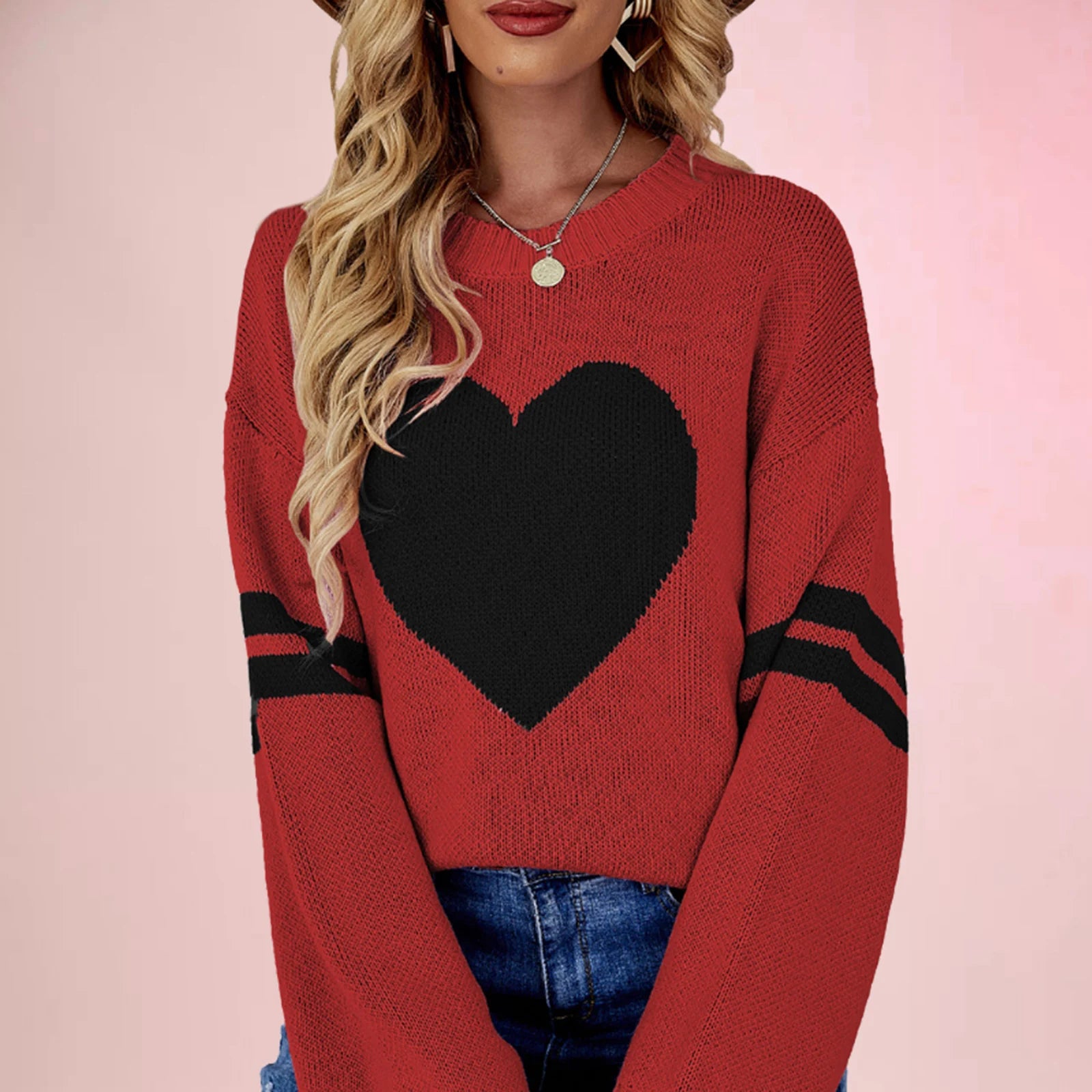 Contrast Color Knit Sweater