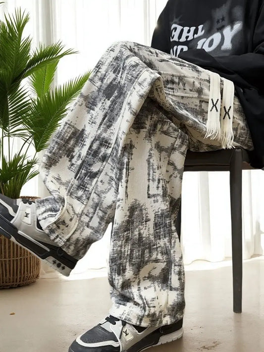 Men’s Tie-Dye Loose Straight Pants