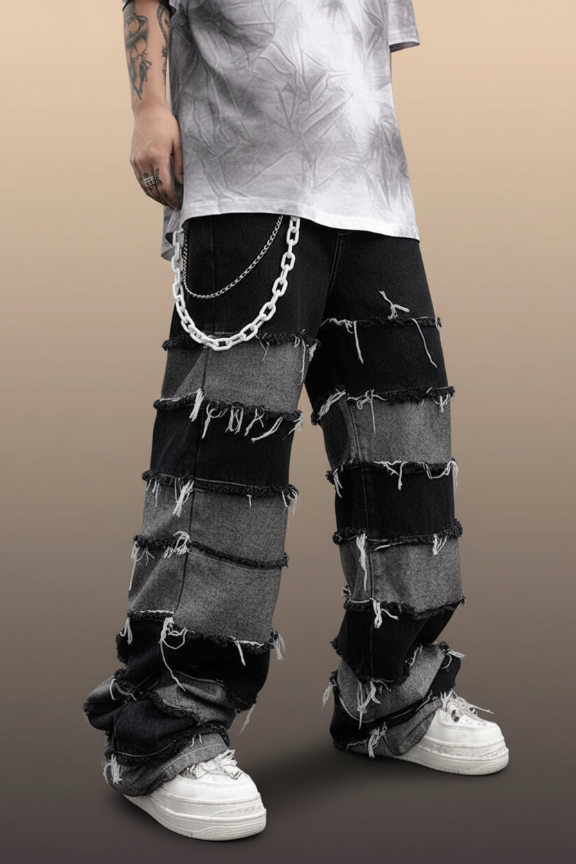 Splice Wide Leg Jeans
