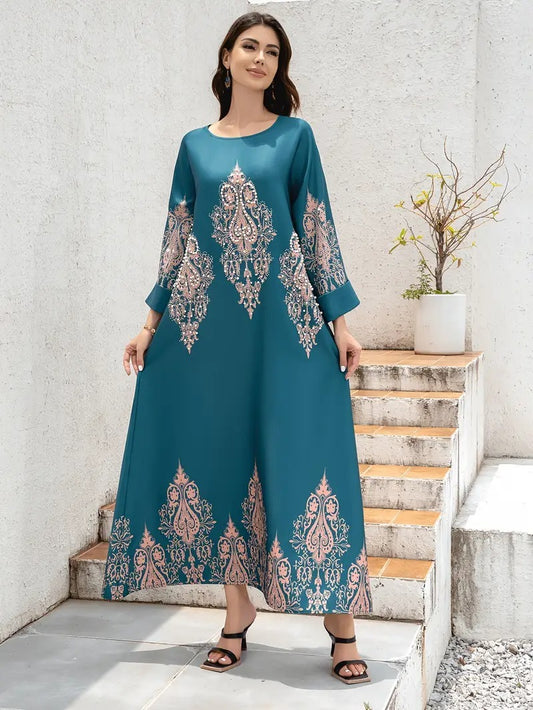 Flower Printed Long Robe