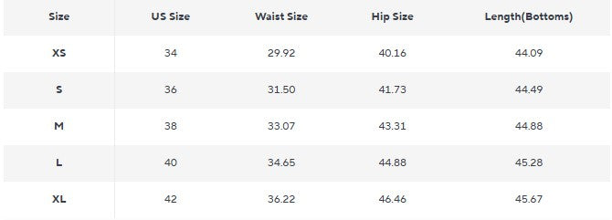 Size guide for Black Flare Leather Pants