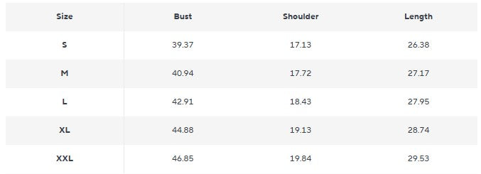 Size guide for Cable Knit Crewneck Sweater