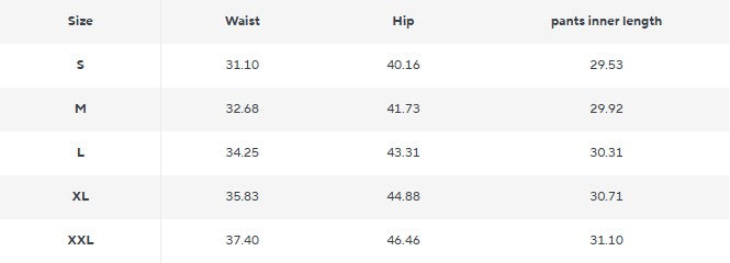Size guide for Men’s Loose Gray Jeans
